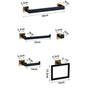 Kit Acessórios Para Banheiro Moderno Inox Com Ventosa 5 Peças - Torneiras Royal
