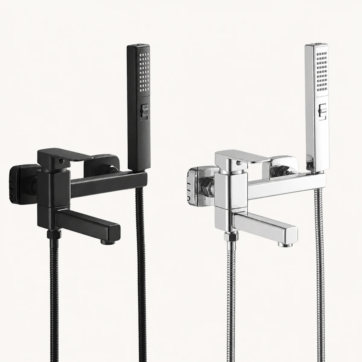 Comparativo das duchas higiênicas com controle duplo preta e cromada
