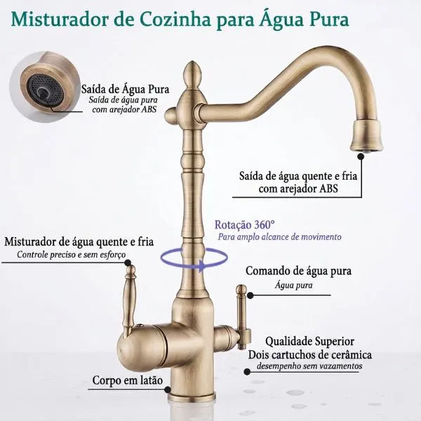 Torneira Para Cozinha Com Filtro Monocomando Royal Élan - imagem do produto 3