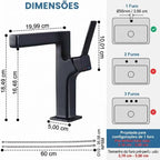 Torneira Para Banheiro Monocomando Misturador Moderna Royal Atlas - imagem do produto 2