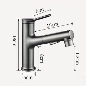Torneira Para Banheiro Monocomando Misturador 3 Funções Com Bica Extensível Inox 304 - Torneiras Royal