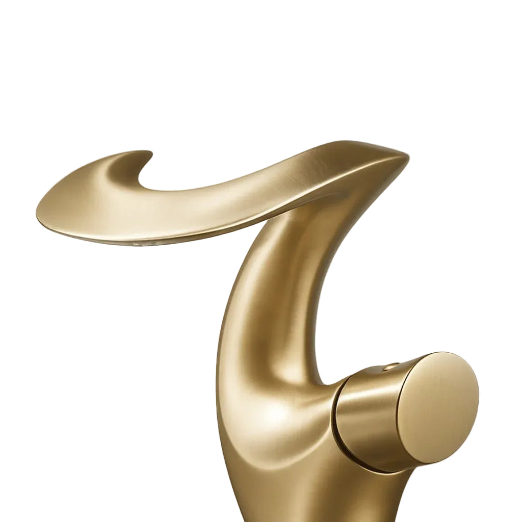 Torneira Monocomado Para Banheiro Misturador Modelo Vintage Lumiere - Ouro Escovado