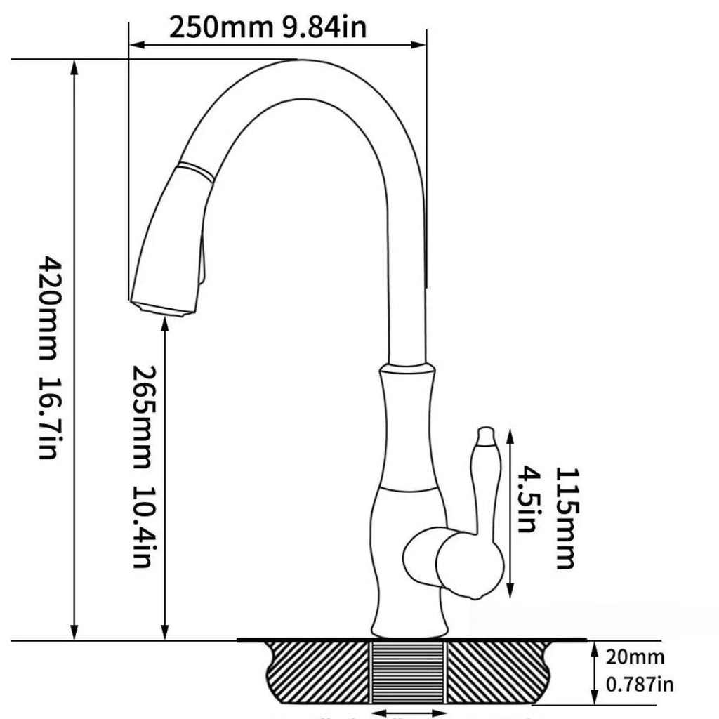Torneira Para Cozinha Monocomando Misturador Gourmet Extensível Royal Class - imagem do produto 2