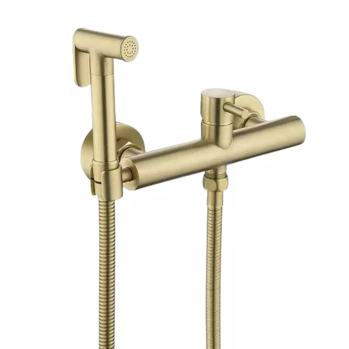 Ducha Higiênica Para Banheiro Com Misturador Água Quente e Fria Aço Inox 304 Royal Neo - Dourado Escovado