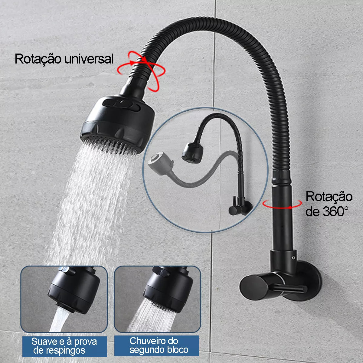 Torneira Para Cozinha De Parede Monocomando - imagem do produto 4