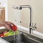 Torneira Para Cozinha Monocomando Pulverizador Cascata Rotativa com Ducha Extensível Rotativa - imagem do produto 9
