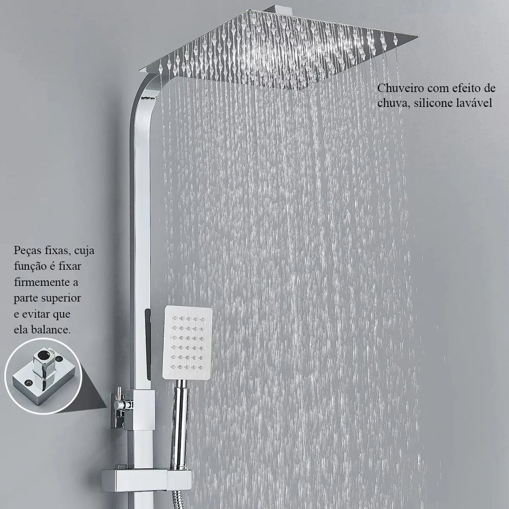 Chuveiro De Parede Com Desviador Conjunto Completo 3 em 1 - imagem do produto 3
