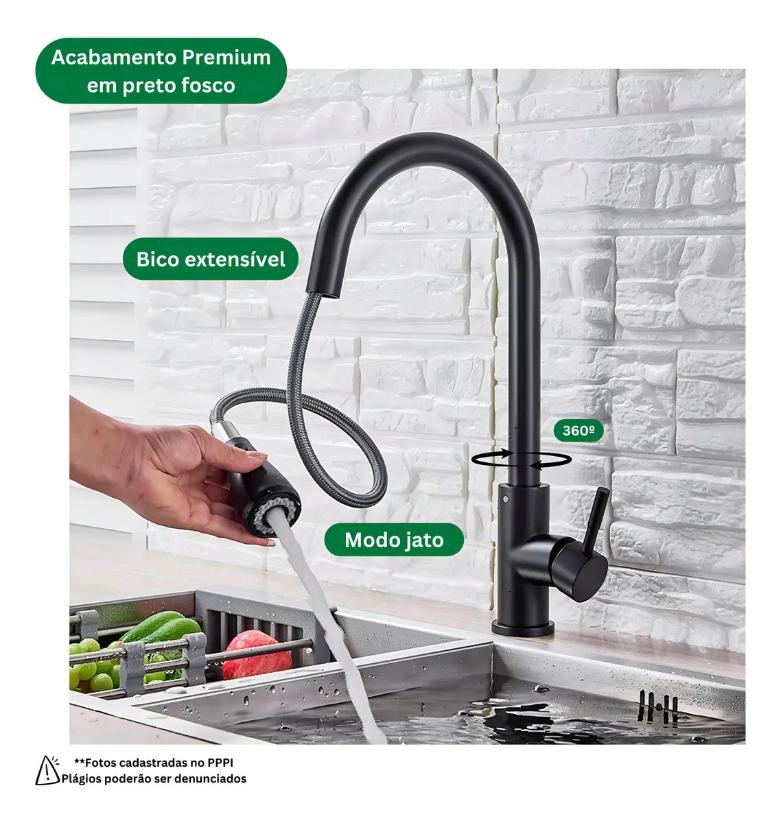 Torneira Para Cozinha Flexível Gourmet - imagem do produto 5