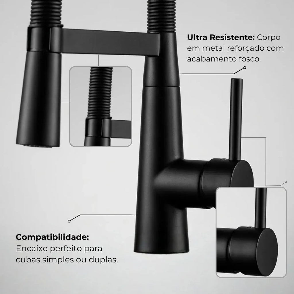Torneira Para Cozinha Monocomando Pull-Out Royal Valence - imagem do produto 4