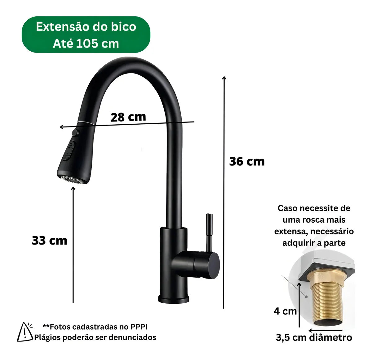 Torneira Para Cozinha Flexível Gourmet - imagem do produto 3