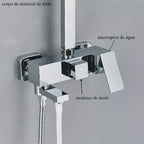 Chuveiro De Parede Com Desviador Conjunto Completo 3 em 1 - imagem do produto 5