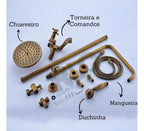 Chuveiro Para Banheiro Com Ducha e Desviador Conjunto Completo Modelo Vintage - imagem do produto 6