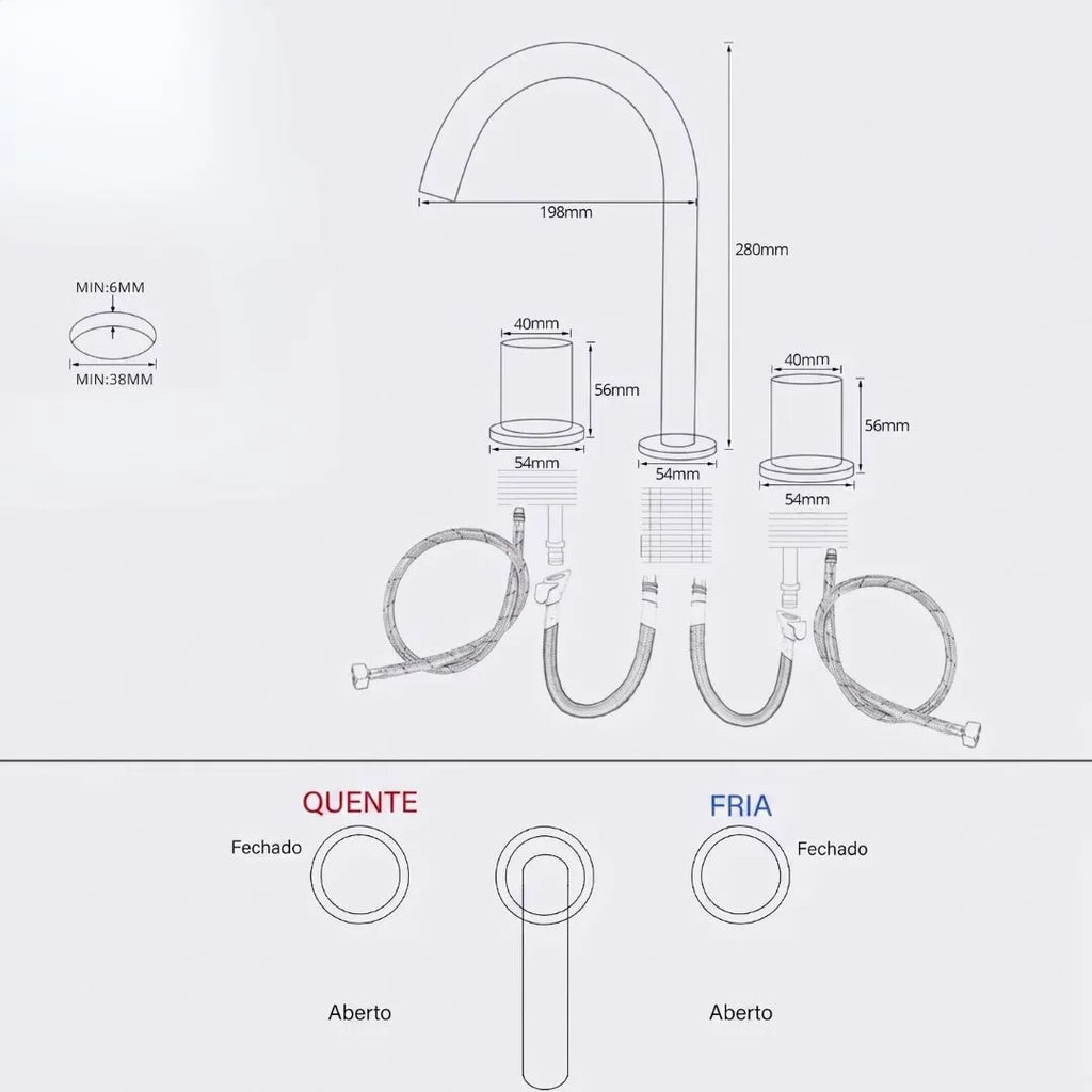 Torneira Para Banheiro Misturador Royal Mist - imagem do produto 2