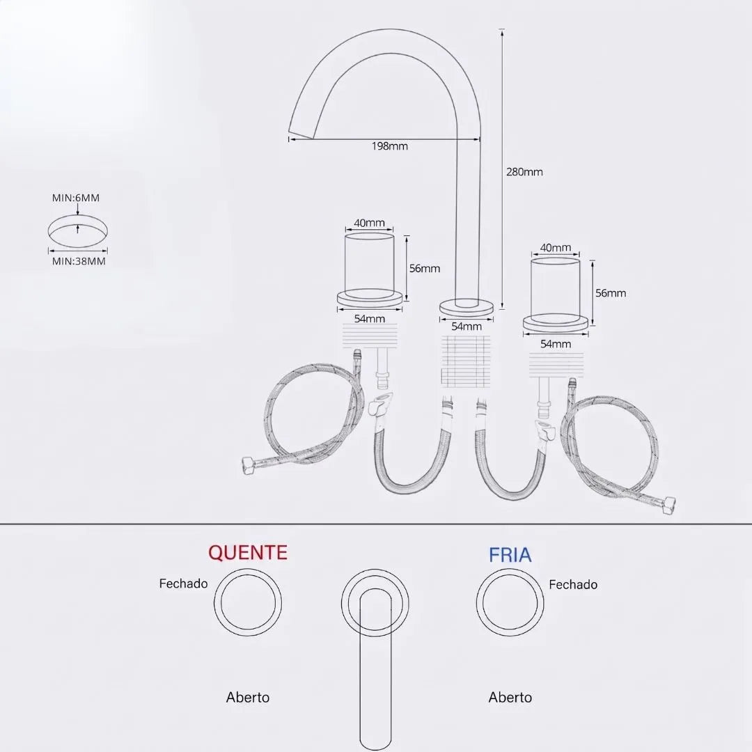 Torneira Para Banheiro Misturador Royal Mist - imagem do produto 2