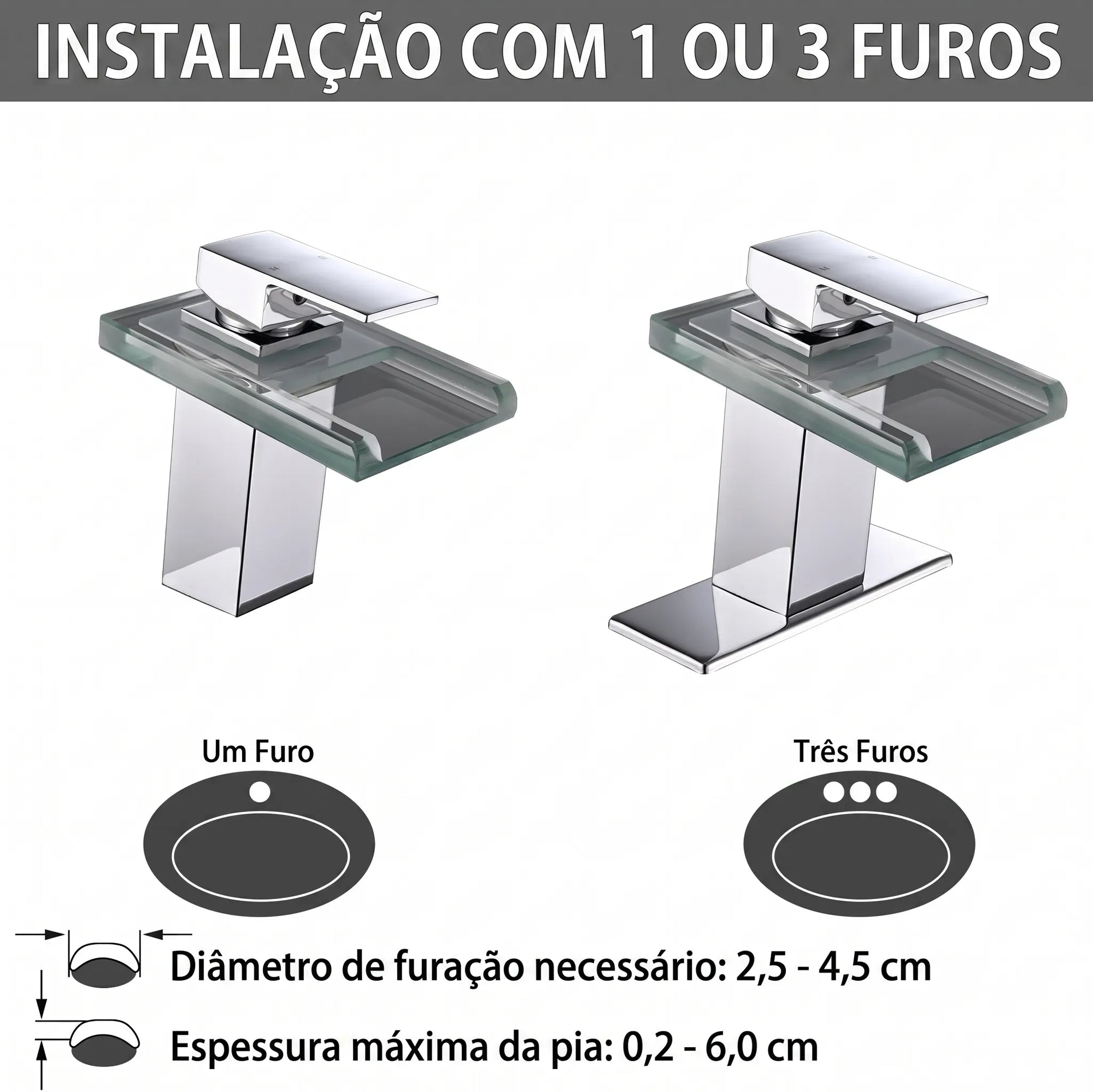 Torneira Para Banheiro Cascata Gourmet Monocomando AquaGlam - imagem do produto 3