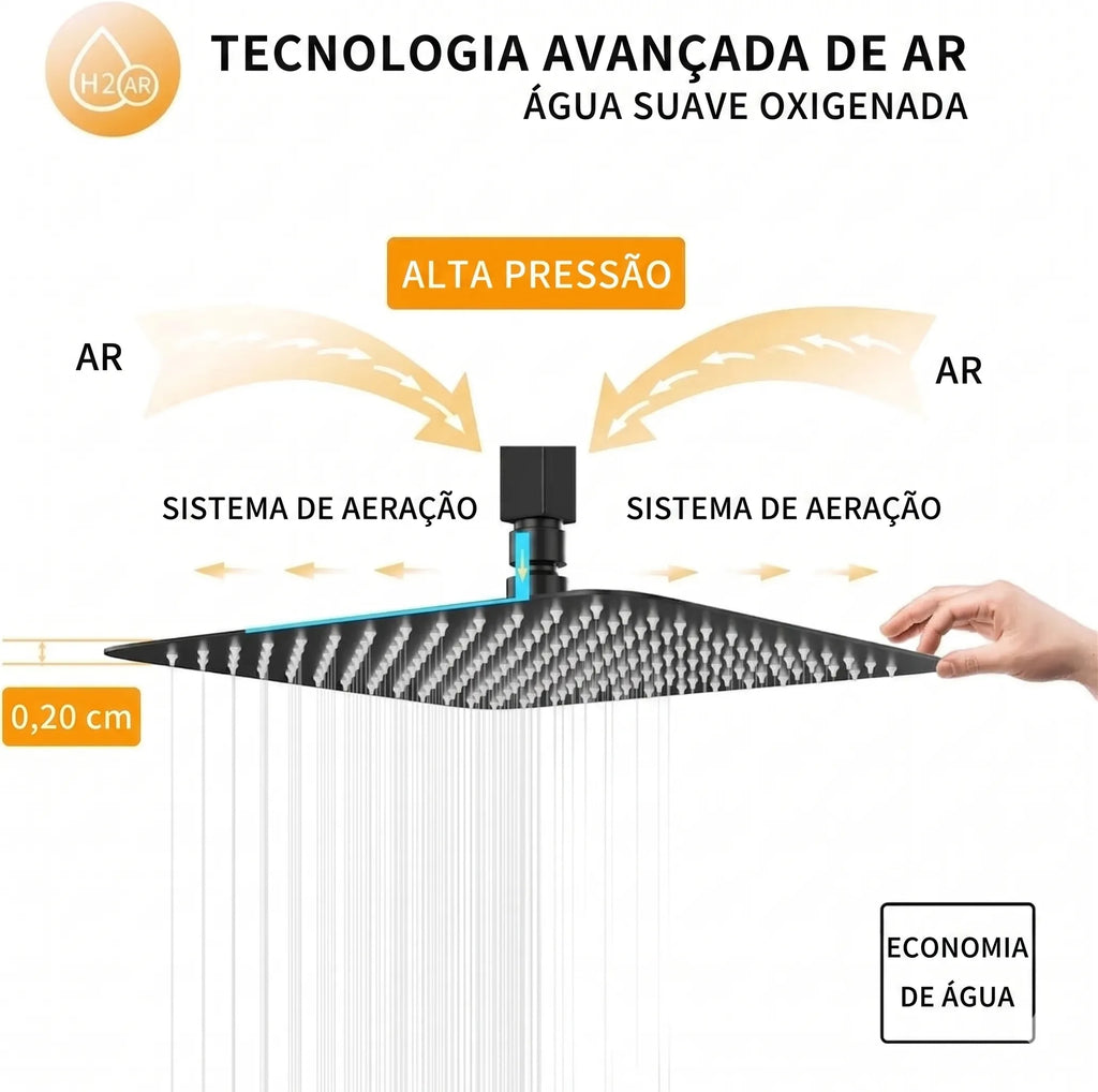 Chuveiro Para Banheiro Quadrado Royal Prime - imagem do produto 3