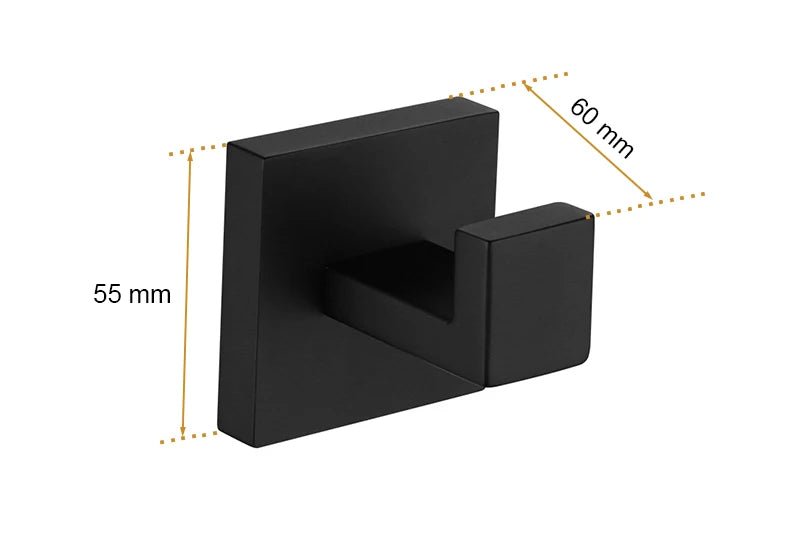 Porta Toalhas Para Banheiro Conjunto Completo Veneza Preto Fosco - imagem do produto 15