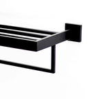 Porta Toalhas Para Banheiro Conjunto Completo Veneza Preto Fosco - imagem do produto 11
