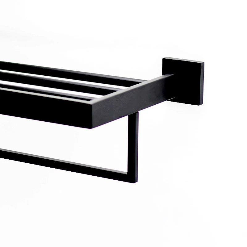 Porta Toalhas Para Banheiro Conjunto Completo Veneza Preto Fosco - imagem do produto 11