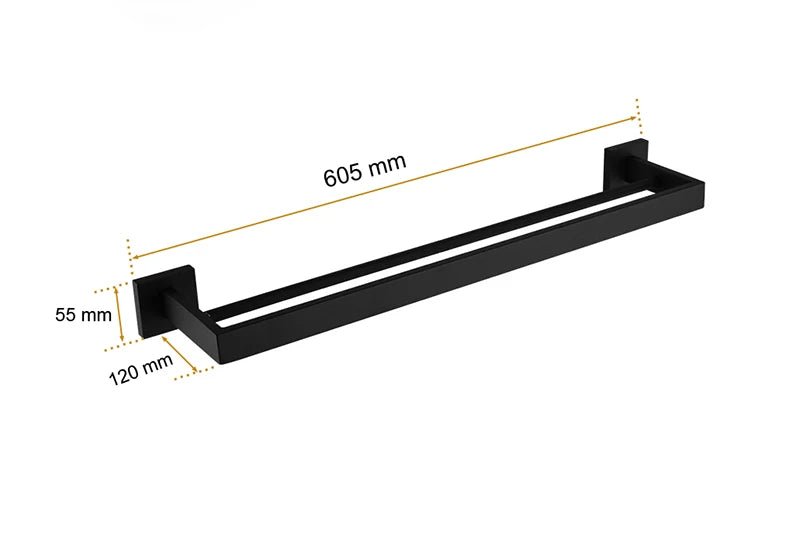Porta Toalhas Para Banheiro Conjunto Completo Veneza Preto Fosco - imagem do produto 9