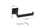 Porta Toalhas Para Banheiro Conjunto Completo Veneza Preto Fosco - imagem do produto 14