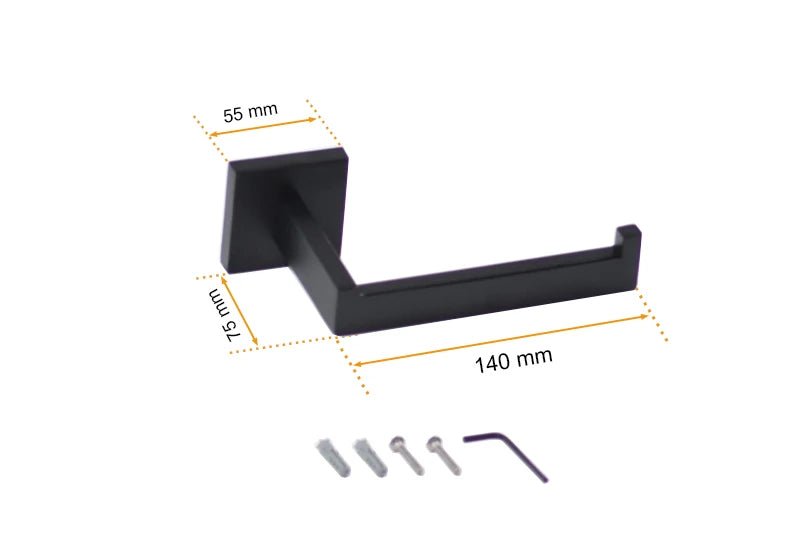 Porta Toalhas Para Banheiro Conjunto Completo Veneza Preto Fosco - imagem do produto 14