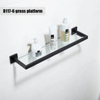 Porta Toalhas Para Banheiro Conjunto Completo Veneza Preto Fosco - imagem do produto 2