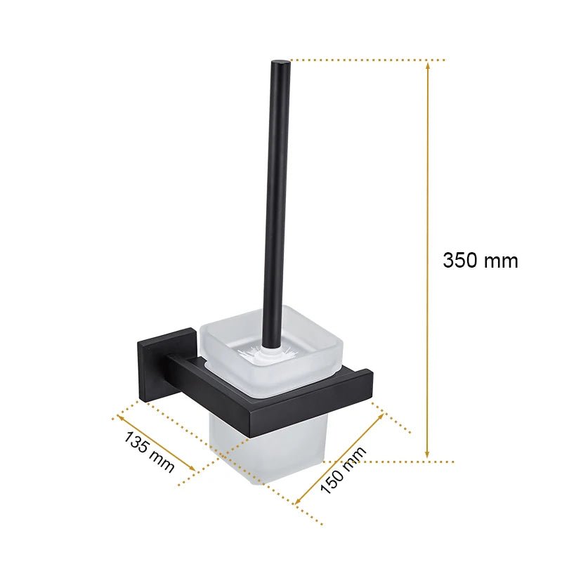 Porta Toalhas Para Banheiro Conjunto Completo Veneza Preto Fosco - imagem do produto 10