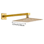 Chuveiro Para Banheiro Quadrado Royal Prime - Dourado 30cm