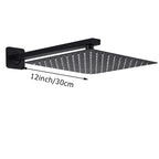 Chuveiro Para Banheiro Quadrado Royal Prime - Preto Fosco 30cm
