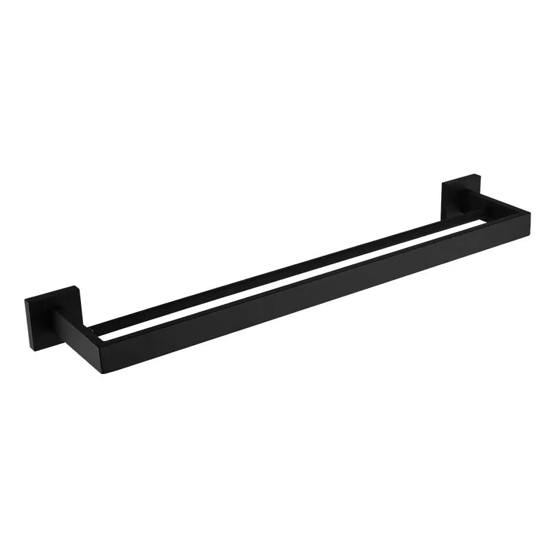 Porta Toalhas Para Banheiro Conjunto Completo Veneza Preto Fosco - imagem do produto 18
