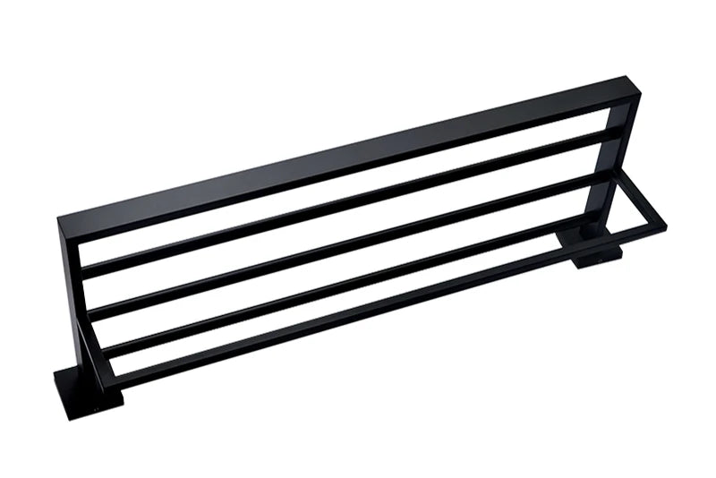 Porta Toalhas Para Banheiro Conjunto Completo Veneza Preto Fosco - imagem do produto 17