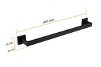 Porta Toalhas Para Banheiro Conjunto Completo Veneza Preto Fosco - imagem do produto 8