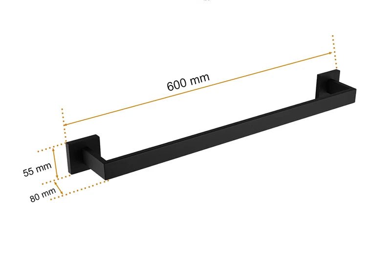 Porta Toalhas Para Banheiro Conjunto Completo Veneza Preto Fosco - imagem do produto 8