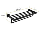 Porta Toalhas Para Banheiro Conjunto Completo Veneza Preto Fosco - imagem do produto 13