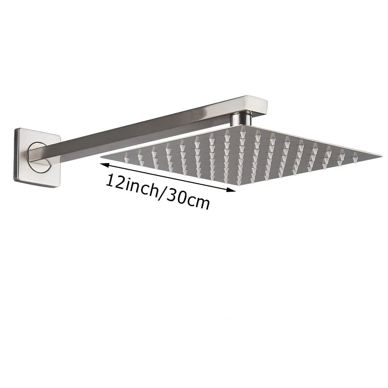 Chuveiro Para Banheiro Quadrado Royal Prime - Níquel Escovado 30cm