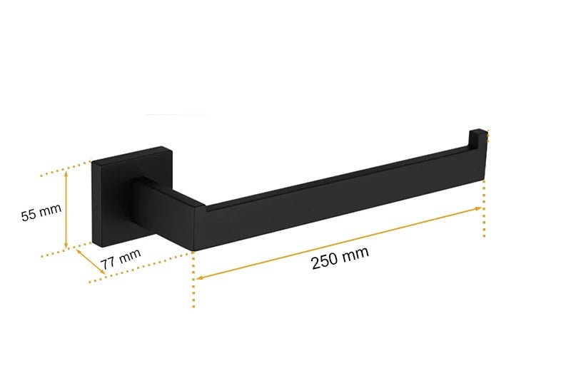 Porta Toalhas Para Banheiro Conjunto Completo Veneza Preto Fosco - imagem do produto 12