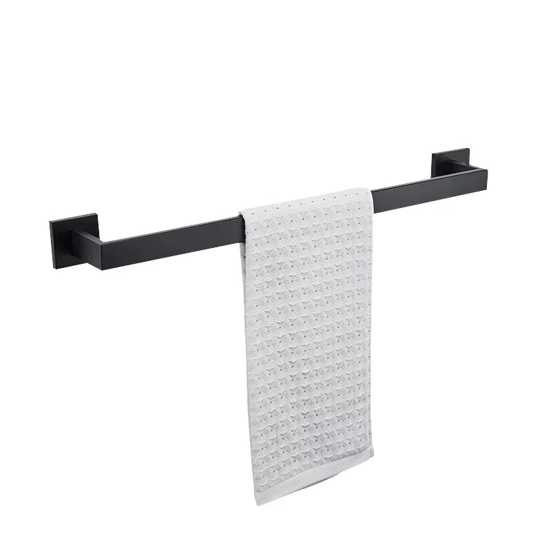 Porta Toalhas Para Banheiro Conjunto Completo Veneza Preto Fosco - imagem do produto 4