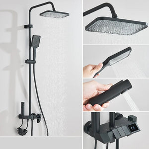 Conjunto Chuveiro Ducha Inteligente Display Digital Misturador - Torneiras Royal