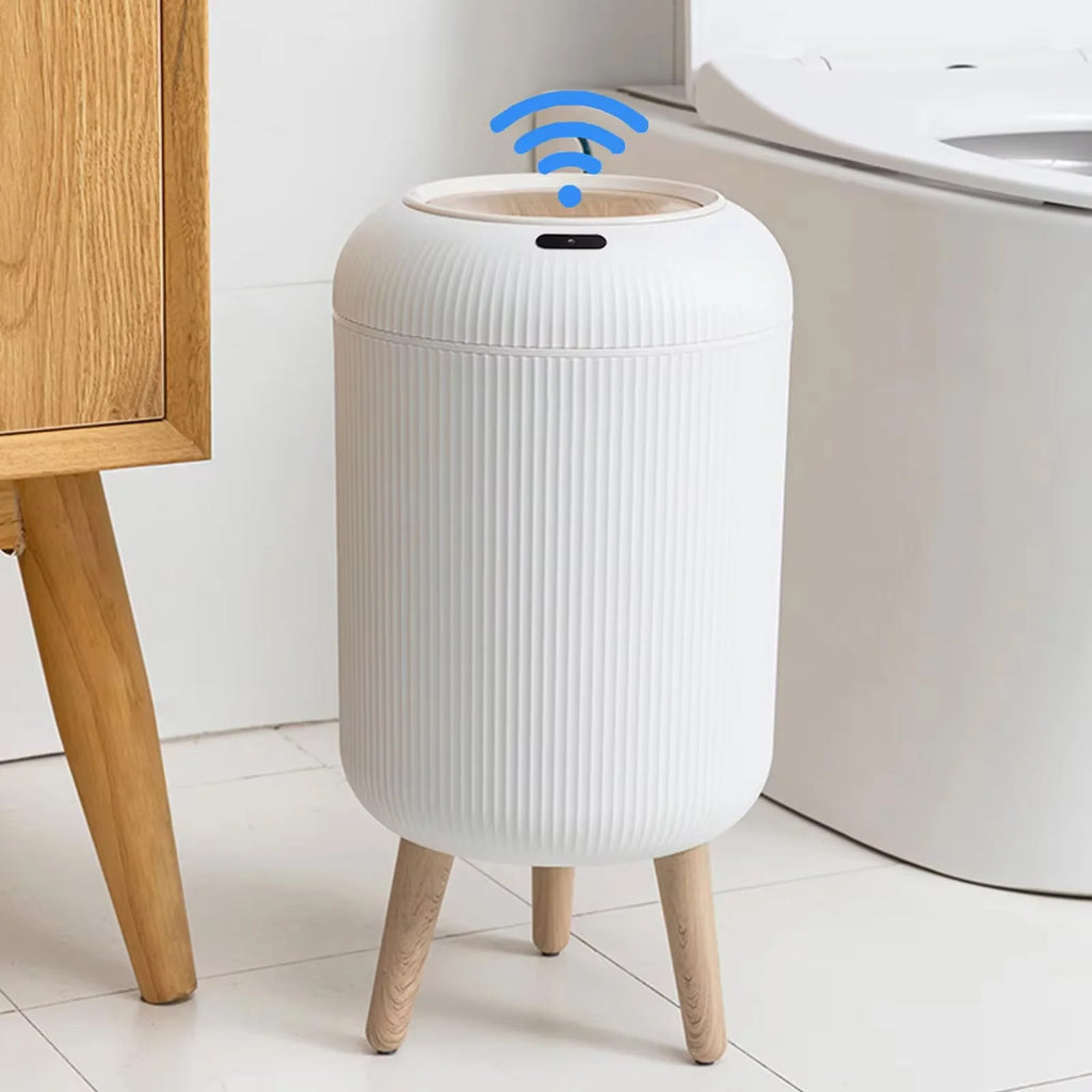 Lixeira Para Banheiro Moderna Com Sensor Inteligente - Branco 10L