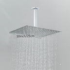 Chuveiro De Teto Quadrado Ultrafino Aço Inoxidável - Cromado - 25cm