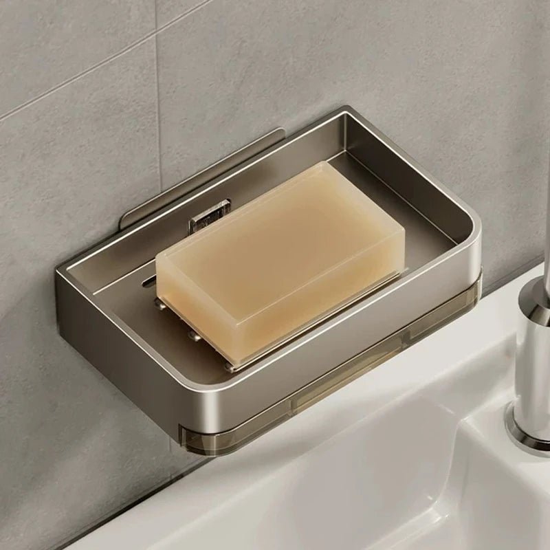 Porta Sabonete De Parede Para Banheiro Inox - Cinza