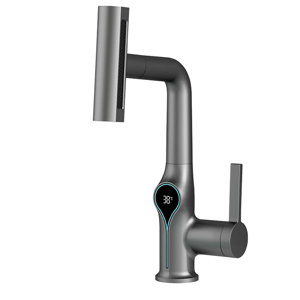 Torneira Para Banheiro Monocomando Misturador Cascata Com Display Digital Royal Clear - Torneira Para Banheiro