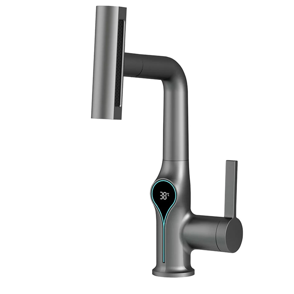 Torneira Para Banheiro Monocomando Misturador Cascata Com Display Digital Royal Clear - Torneira Para Banheiro