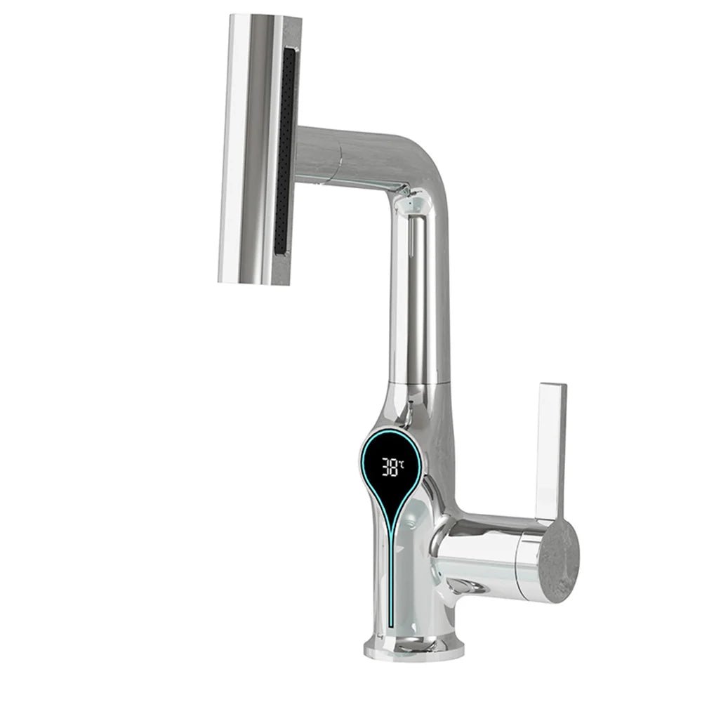 Torneira Para Banheiro Monocomando Misturador Cascata Com Display Digital Royal Clear - Torneira Para Banheiro