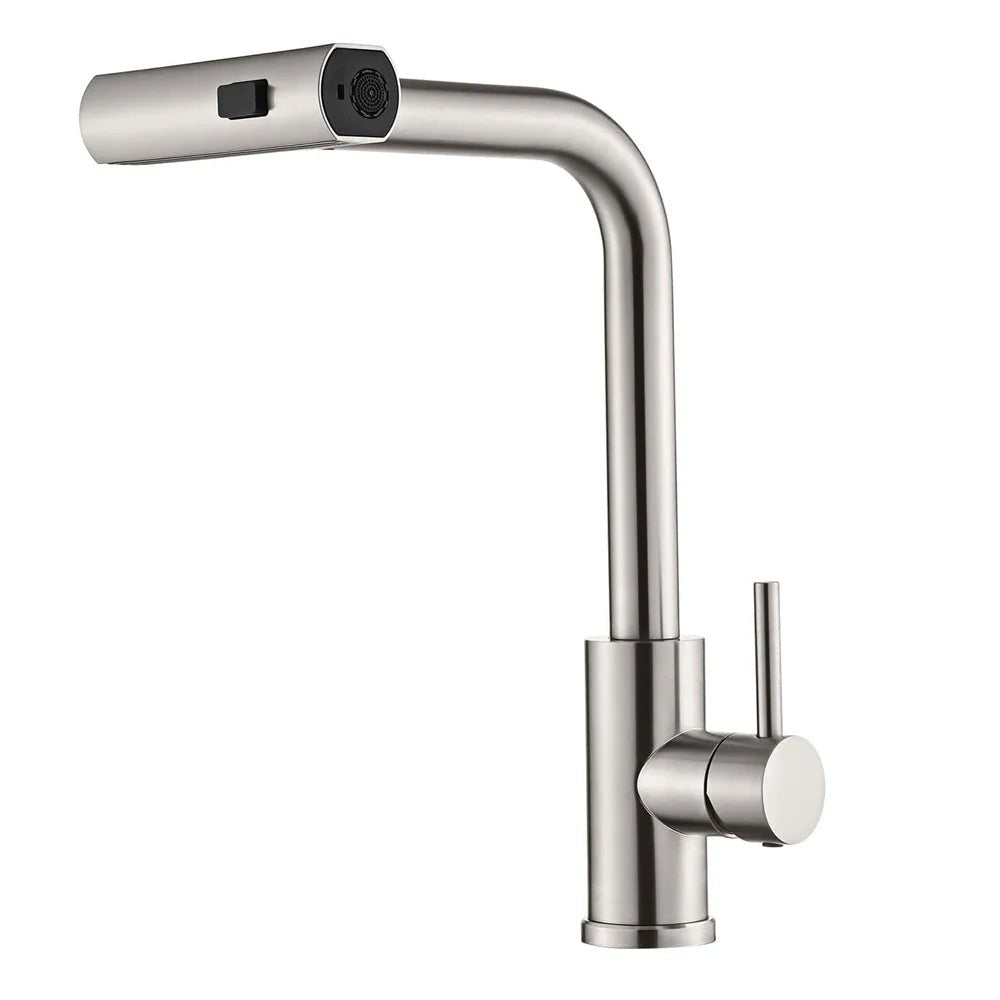 Torneira Para Cozinha Monocomando Pulverizador Cascata Rotativa com Ducha Extensível Rotativa - Torneira Para