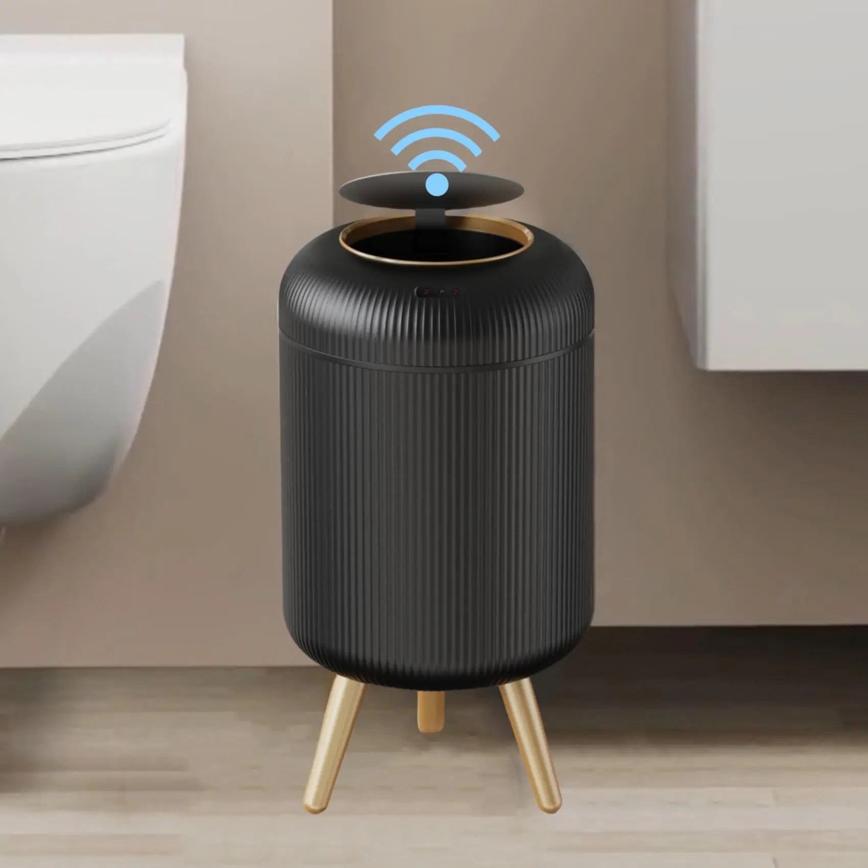 Lixeira Para Banheiro Moderna Com Sensor Inteligente - Preto 10L