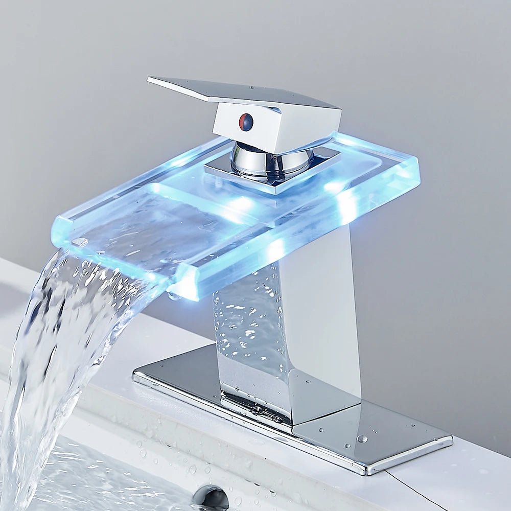 Torneira Para Banheiro Cascata Gourmet Monocomando AquaGlam - Cromado 3 Furos