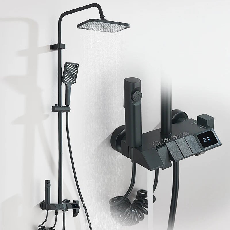 Conjunto Chuveiro Ducha Inteligente Display Digital Misturador - imagem do produto 8