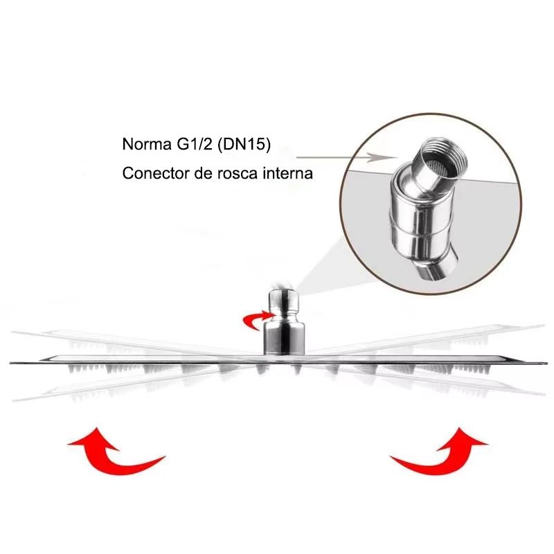Chuveiro Para Banheiro Com Chuveirinho Manual e Desviador Kit Completo Tamanho 30x30 - imagem do produto 5